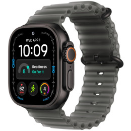 Apple Watch Ultra 4 (GPS + Cellular), 49 мм, корпус из чёрного титана, ремешок Ocean Band «Полупрозрачный чёрный»