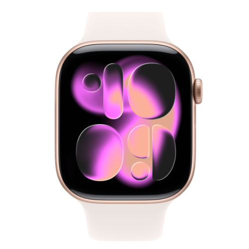 Apple Watch Series 11, 46 мм, алюминий цвета «розовое золото», спортивный ремешок цвета «светлые румяна» M/L — фото 2
