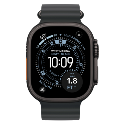 Apple Watch Ultra 3, 49 мм, титан чёрного цвета, ремешок Ocean чёрного цвета (2025) — фото 2