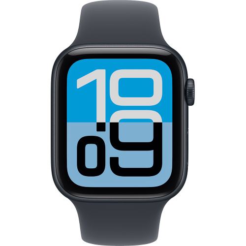 Apple Watch SE 3, 40 мм, алюминий цвета «тёмная ночь», спортивный ремешок цвета «тёмная ночь» S/M — фото 2