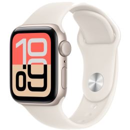 Apple Watch SE 3, 44 мм, алюминий цвета «сияющая звезда», спортивный ремешок цвета «сияющая звезда» M/L