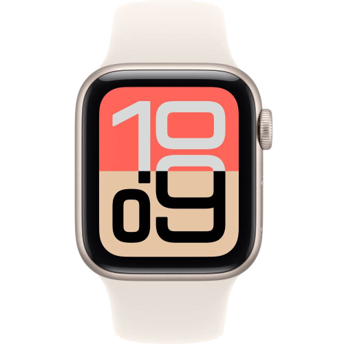 Apple Watch SE 3, 44 мм, алюминий цвета «сияющая звезда», спортивный ремешок цвета «сияющая звезда» M/L — фото 2
