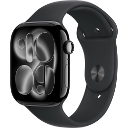Apple Watch Series 11, 42 мм, алюминий цвета «чёрный оникс», спортивный ремешок чёрного цвета S/M