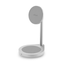 Беспроводное зарядное устройство uBear Stage, 2-в-1, MagSafe совместимое, Серый