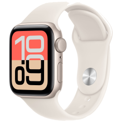 Apple Watch SE 3, 40 мм, алюминий цвета «сияющая звезда», спортивный ремешок цвета «сияющая звезда» S/M
